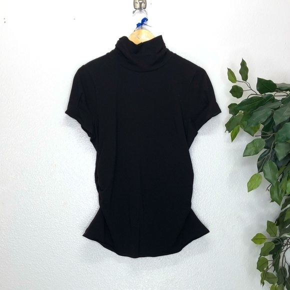 Kenneth Cole Brown Turtleneck Ruched Maternity Top - Picture 1 of 6